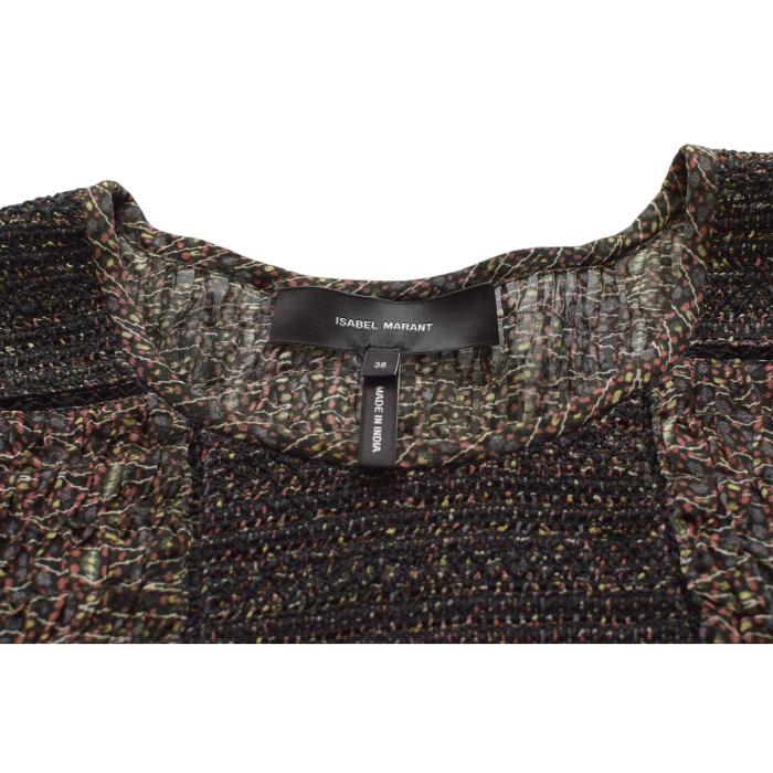 Isabel Marant Multicolor Earthly Hues 100% Silk Tunic Blouse Top size 38