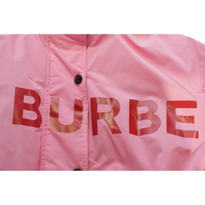 Burberry Pink Dartmouth Horseferry Print Rain Jacket Shape-memory Taffeta Parka US 6