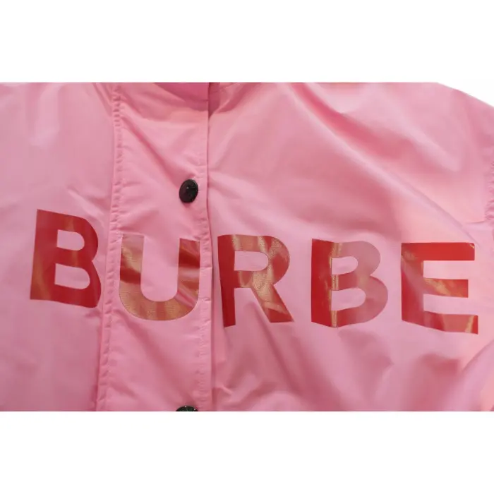 Burberry Pink Dartmouth Horseferry Print Rain Jacket Shape-memory