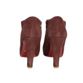 Christian Louboutin burgundy suede ankle boots size 11, EU 41