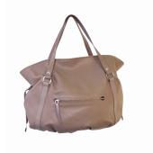 TOUS Taupe Color Leather Signature Bear Drawstring Tote Handbag Shoulder bag