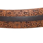 Roberto Cavalli Brown Leather Laser Cut Floral Wide Belt size M