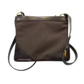 Prada Brown Canapa Logo Crossbody Dark brown canvas and leather bag