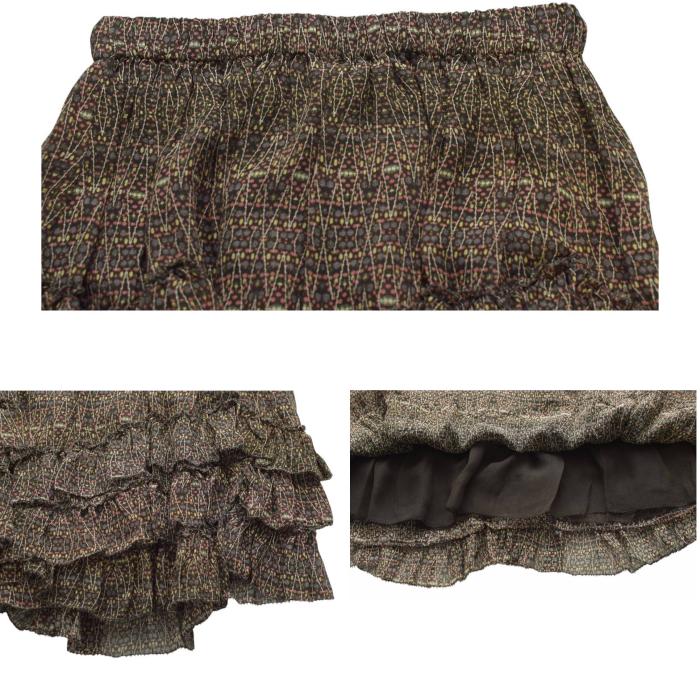 Isabel Marant Multicolor Earthly Hues 100% Silk Mini Tiered Skirt size 38