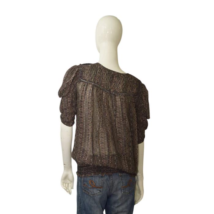 Isabel Marant Multicolor Earthly Hues 100% Silk Tunic Blouse Top size 38
