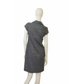 DVF Diane Von Furstenberg Bund Gray Herringbone Check Short Sleeve Mini Dress 4