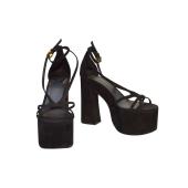 Balmain Suede Cam Platform Sandals 39.5