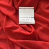 Alaia Red Strapless Jersey Pleated Long Maxi Dress size 38 Fr