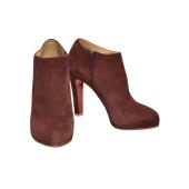 Christian Louboutin burgundy suede ankle boots size 11, EU 41