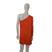 Stella McCartney Orange Viscose One Shoulder Mini Length dress size 42