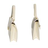 GUCCI White Leather Gold Tone Twist Lock Top Handle Handbag Vintage Grab Bag
