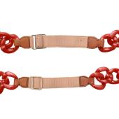 Prada Women's Red Resin Plex Chain Leather Details Elastic Band Belt size 90