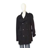 Faith Connexion Black Wool  Double Breasted Warm Winter Coat size XXL