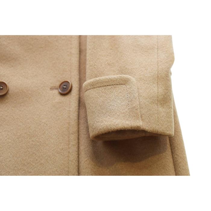 Max Mara Beige Camello Double Breasted Det. Collar Winter Long Coat size 44