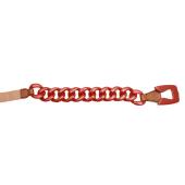 Prada Women's Red Resin Plex Chain Leather Details Elastic Band Belt size 90