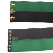 Prada Women's Black & Green Gold Tone Hook & Eye Wide Elastic Band Belt size L