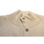 Soft Goat Beige Wool Cashmere Knit Snap Button Front Cardigan Cardi Top size S