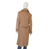 Max Mara Beige Camello Double Breasted Det. Collar Winter Long Coat size 44