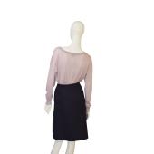 PRADA Black Virgin Wool Classy Knee Length Court Skirt size 42