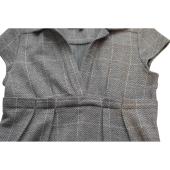 DVF Diane Von Furstenberg Bund Gray Herringbone Check Short Sleeve Mini Dress 4