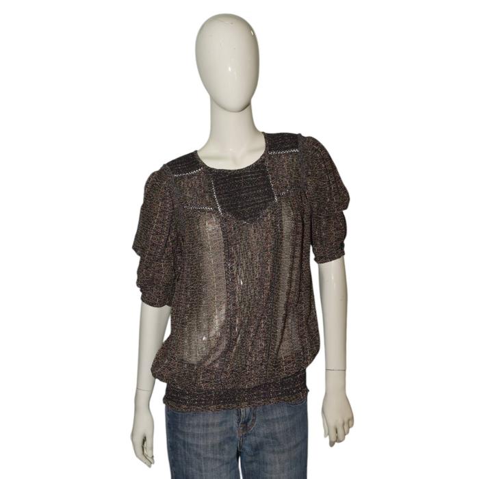 Isabel Marant Multicolor Earthly Hues 100% Silk Tunic Blouse Top size 38