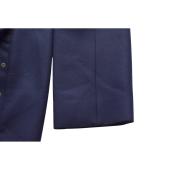 Thierry Mugler Blue Woolen Snap Button Side Closure Fitted Jacket Coat size 38