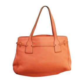 Tod&#039;s Salmon Pink Pebbled Leather Drawstring Tote Shoulder bag Handbag