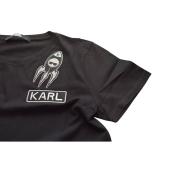 Karl Lagerfeld Black Cotton Short Sleeve Round Neckline T-shirt Blouse Top M