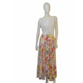 Alice + Olivia Multicolor Abstract Print Pleated Long Maxi Skirt size 4
