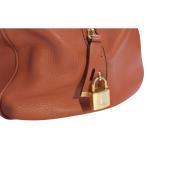 Tod's Kate Easy Media Ecaille Red Leather Padlock Satchel Shoulder bag Handbag