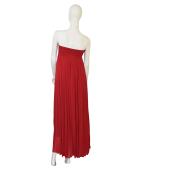 Alaia Red Strapless Jersey Pleated Long Maxi Dress size 38 Fr