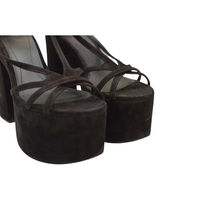 Balmain Suede Cam Platform Sandals 39.5