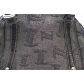 Tod's Anthracite Gray T Monogram Fabric Black Pat. Leather Satchel Shoulder bag