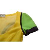 Gianni Versace Black Green Yellow Wool Short Sleeve Mini Dress size 42