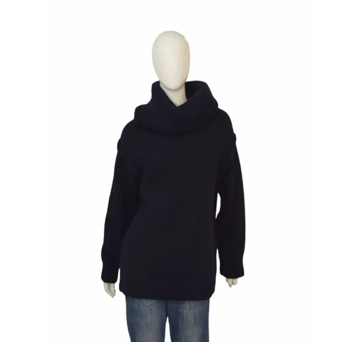 Acne Studios Dark Blue Knit Turtleneck Oversize Warm Winter Top