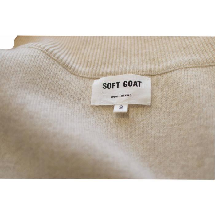 Soft Goat Beige Wool Cashmere Knit Snap Button Front Cardigan Cardi Top size S