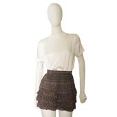Isabel Marant Multicolor Earthly Hues 100% Silk Mini Tiered Skirt size 38