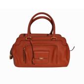 Tod's Kate Easy Media Ecaille Red Leather Padlock Satchel Shoulder bag Handbag