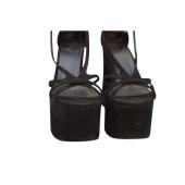 Balmain Suede Cam Platform Sandals 39.5