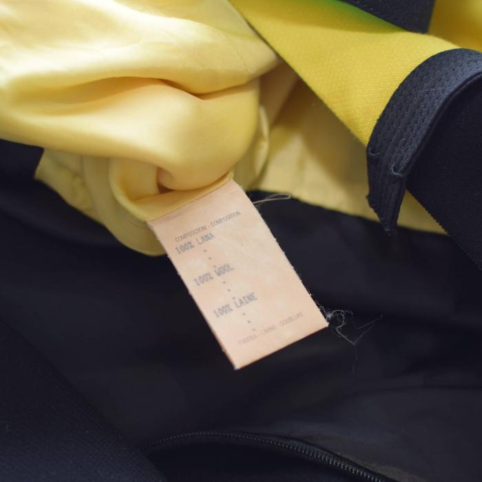 Gianni Versace Black Green Yellow Wool Short Sleeve Mini Dress size 42