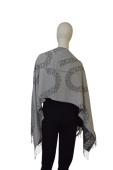 Roberto Cavalli Gray Hues Logo Acrylic Long Rectangle Scarf Foulard Wrap