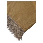 Katherina Loretta Beige & Golden Dandelions Triangle Scarf Wrap Fringes Shawl