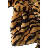 STAND STUDIO Tiffany Short Tiger Print Faux Fur Belted Jacket In Classic Tiger