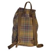 Barbour Green Brown Check Canvas Backpack Rucksack Unisex