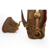 Dolce & Gabbana Brown Leather Leaves Charm Frame Shoulder Bag Handbag w. Purse