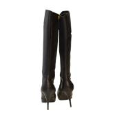 Giuseppe Zanotti Black Pebbled Leather High Boots Heels Shoes size 37.5