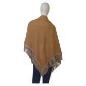 Katherina Loretta Beige & Golden Dandelions Triangle Scarf Wrap Fringes Shawl