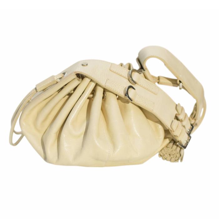 Givenchy Cream Leather Drawstring Small Pouch Bag Shoulder Handbag