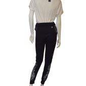 Philipp Plein Couture Black Sheer Lace Cotton Sweatpants Trousers Pants size S