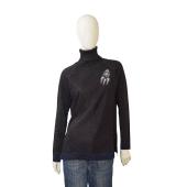 Karl Lagerfeld Black Glittery Turtle Neck Long Sleeve Top size S